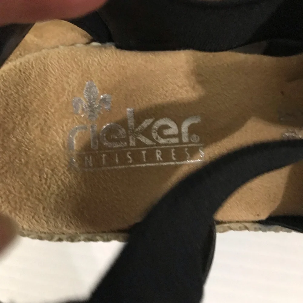 NWOT rieker Black Embellished Slingback Heeled Sandals - Women Size 36